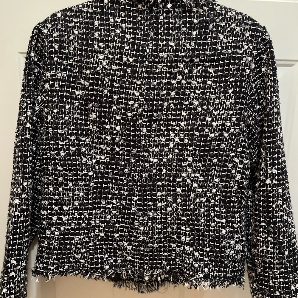 Hearts of Palm Black and White Textured Blazer - Picture 2 of 3